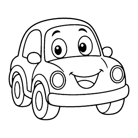 Smiling Car coloring page